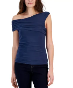 INC International Concepts Women's Ruched One-Shoulder Top, Created For Macy's -CeCe cloth-shop 22987045 fpx