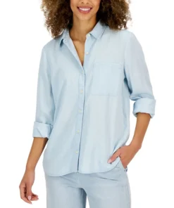 Style & Co Women's Button-Up Perfect Long-Sleeve Shirt, Created For Macy's