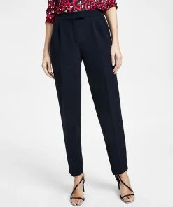 Anne Klein Women's Fly-Front High-Rise Pleated Pants