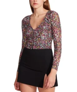 Steve Madden Women's Luna Floral-Print Long-Sleeve Top -CeCe cloth-shop 23021983 fpx