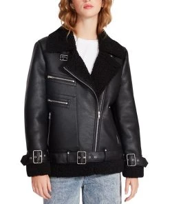 Steve Madden Women's Quinn Faux Leather Lined Moto Jacket
