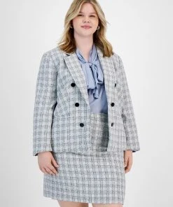 Bar III Plus Size Faux Double Breasted Blazer, Created For Macy's