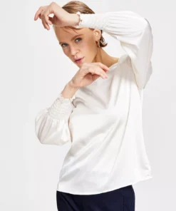 Bar III Women's Long-Sleeve V-Neck Blouse, Created For Macy's -CeCe cloth-shop 23033319 fpx