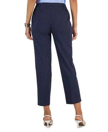 Kasper Women's Stretch-Jacquard Polka-Dot Straight-Leg Cropped Pants 2 Kasper Women's Stretch-Jacquard Polka-Dot Straight-Leg Cropped Pants - Image 2