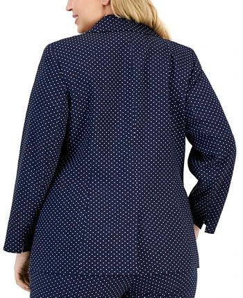 Kasper Plus Size Stretch Jacquard Dot-Print Blazer 2 Kasper Plus Size Stretch Jacquard Dot-Print Blazer - Image 2