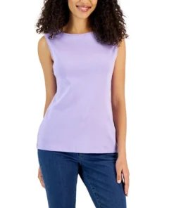 Karen Scott Cotton Boat-Neck Tank Top, Created For Macy's