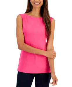 Karen Scott Cotton Boat-Neck Tank Top, Created For Macy's -CeCe cloth-shop 23047818 fpx