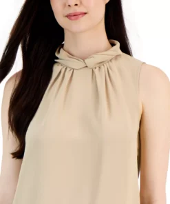 Anne Klein Women's Crepe Sleeveless Twist-Neck Top -CeCe cloth-shop 23098446 fpx