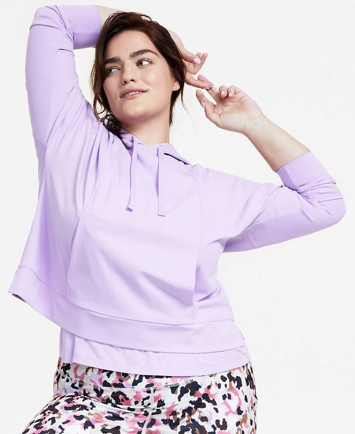 ID Ideology Plus Size Techy Drawstring-Hood Hoodie 1 ID Ideology Plus Size Techy Drawstring-Hood Hoodie