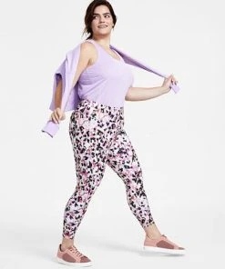 ID Ideology Plus Size Cheetah Splash 7/8 Leggings, Created For Macy's -CeCe cloth-shop 23100406 fpx