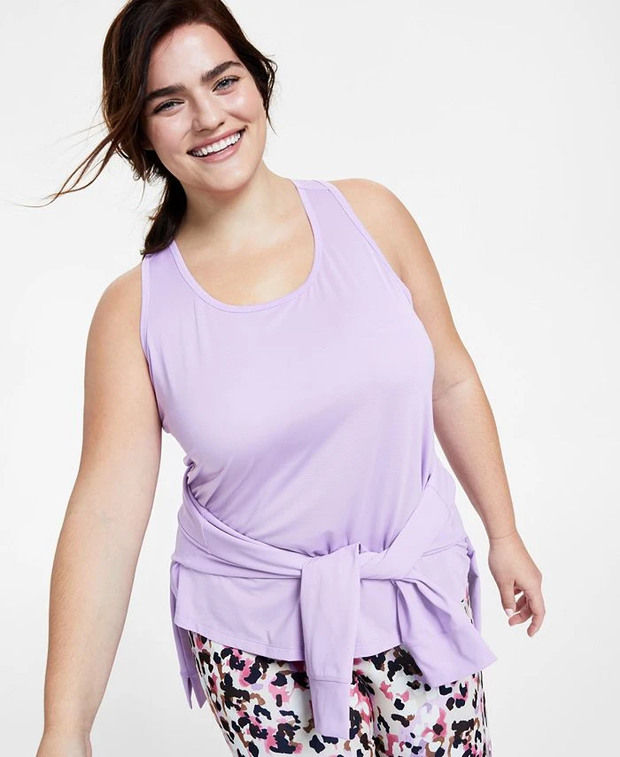 ID Ideology Plus Size Textured Tank Top, Created For Macy's 1 ID Ideology Plus Size Textured Tank Top, Created For Macy's