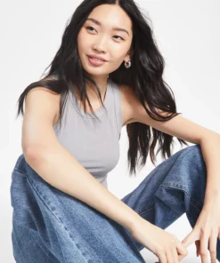 And Now This Women's Sleeveless Crewneck Ribbed Tank Top 7 And Now This Women's Sleeveless Crewneck Ribbed Tank Top -CeCe cloth-shop 23109930 fpx