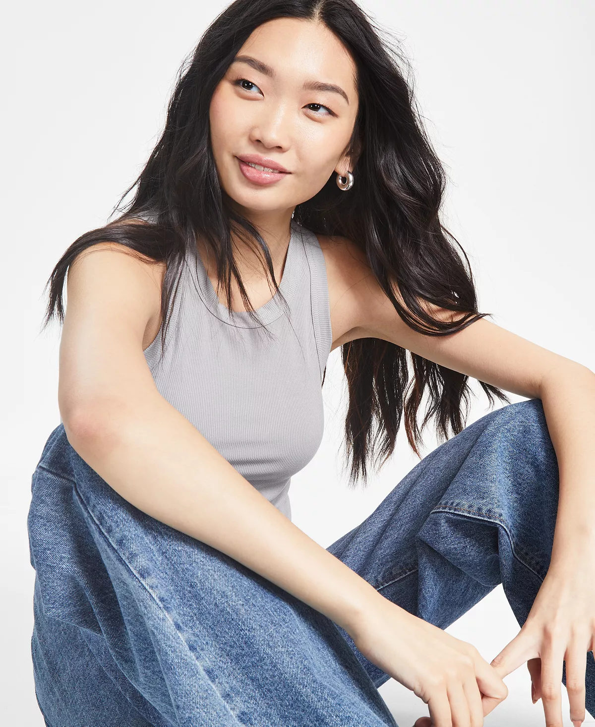 And Now This Women's Sleeveless Crewneck Ribbed Tank Top 3 And Now This Women's Sleeveless Crewneck Ribbed Tank Top - Image 3