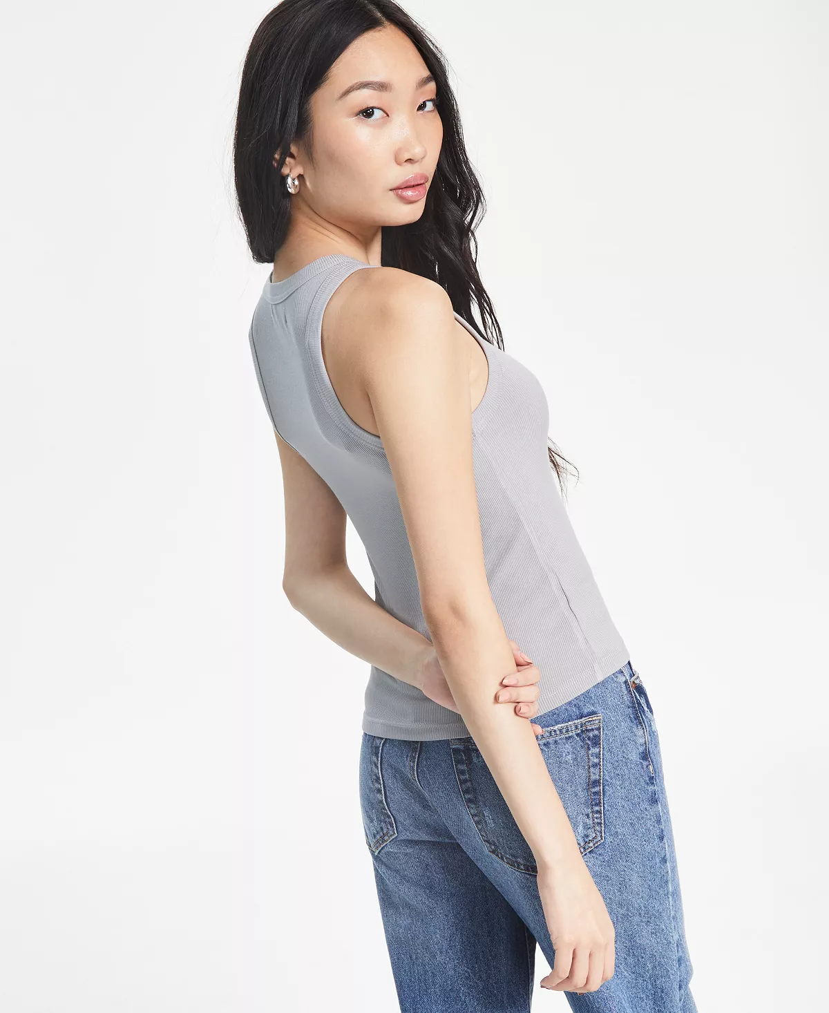 And Now This Women's Sleeveless Crewneck Ribbed Tank Top 2 And Now This Women's Sleeveless Crewneck Ribbed Tank Top - Image 2