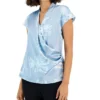 Alfani Women's Printed Satin Short-Sleeve Surplice Top, Created For Macy's