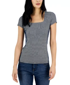 INC International Concepts Women's Ribbed Square-Neck T-Shirt, Created For Macy's 11 INC International Concepts Women's Ribbed Square-Neck T-Shirt, Created For Macy's -CeCe cloth-shop 23112013 fpx
