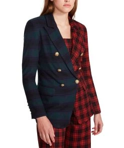 Steve Madden Ulti-Plaid Simone Button Front Blazer