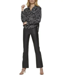 DKNY Jeans Women's Star-Print Button-Front High-Low Top -CeCe cloth-shop 23139158 fpx