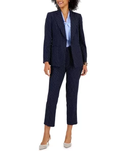 Kasper Women's Stretch Jacquard Dot-Print Blazer -CeCe cloth-shop 23147187 fpx 1