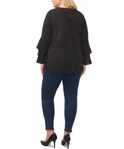 Vince Camuto Plus Size Flutter-Sleeve Crossover Top -CeCe cloth-shop 23149678 fpx