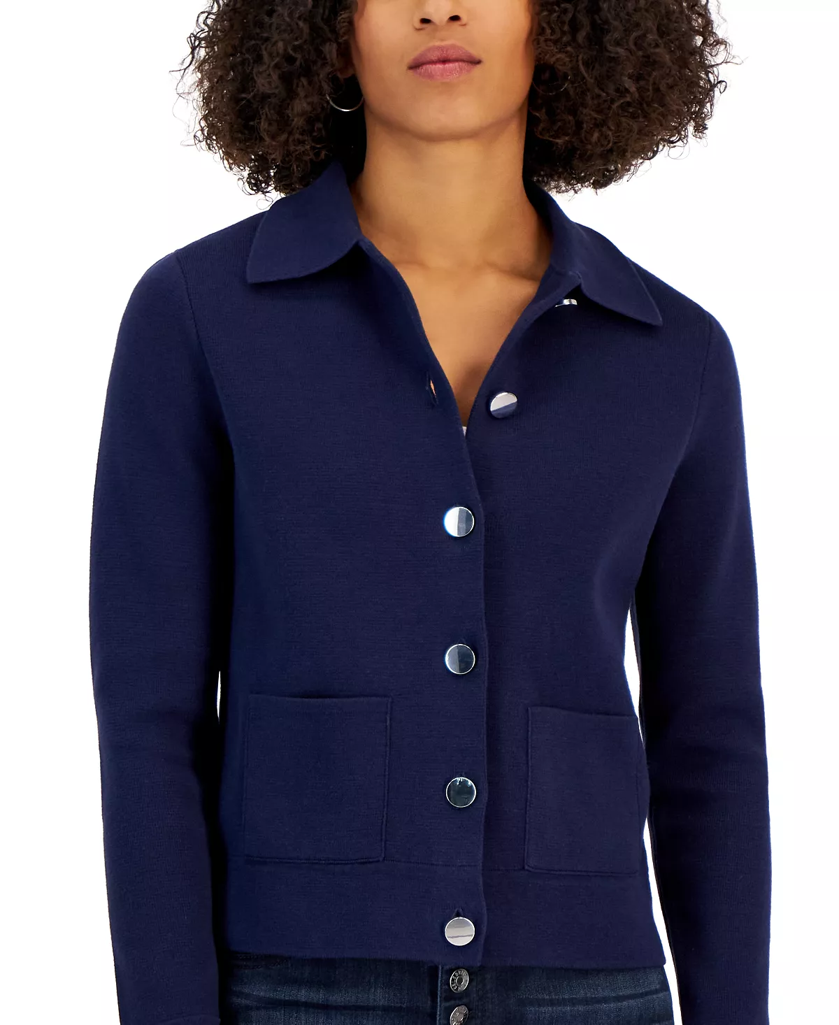 Charter Club Women's Cropped Sweater Blazer, Created For Macy's 6 Charter Club Women's Cropped Sweater Blazer, Created For Macy's - Image 6