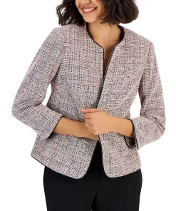 Anne Klein Women's Stretch Jacquard Tweed Cardigan Jacket -CeCe cloth-shop 23151154 fpx