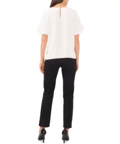 Vince Camuto Women's Textured Crewneck Puff-Sleeve Blouse -CeCe cloth-shop 23186149 fpx