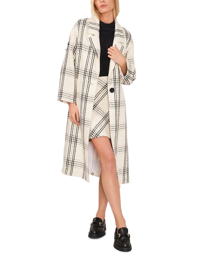 Vince Camuto Women's Plaid Single-Button Lapel Coat 1 Vince Camuto Women's Plaid Single-Button Lapel Coat