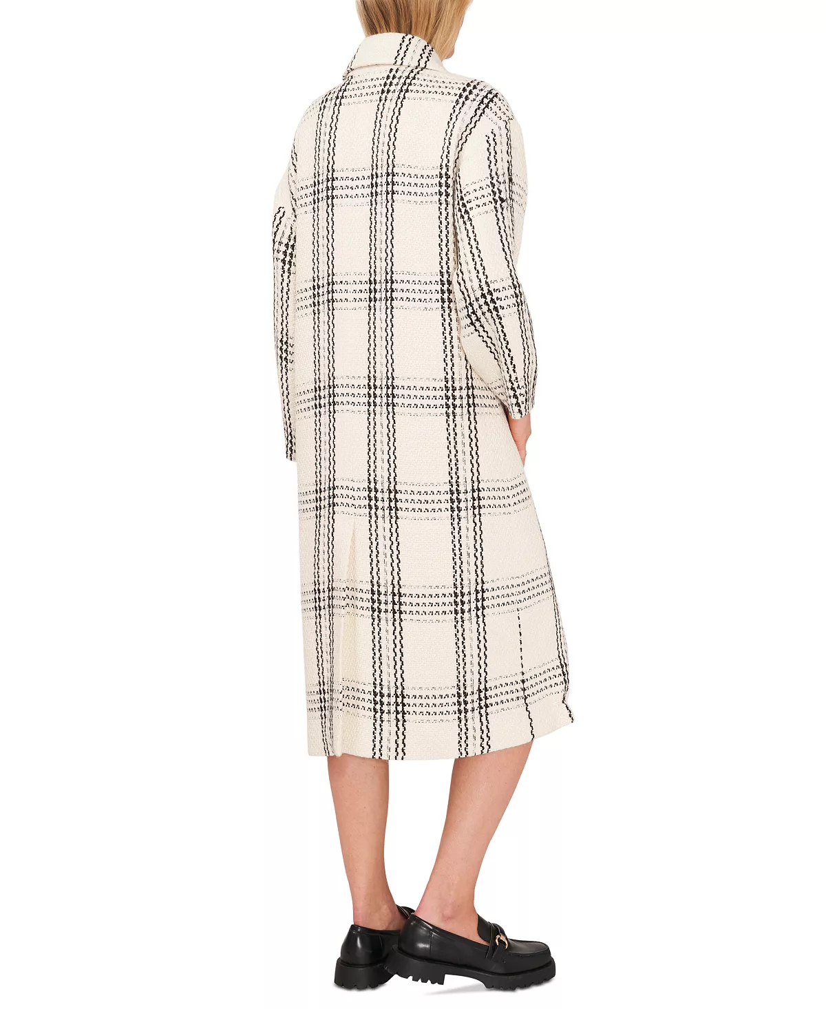 Vince Camuto Women's Plaid Single-Button Lapel Coat 2 Vince Camuto Women's Plaid Single-Button Lapel Coat - Image 2