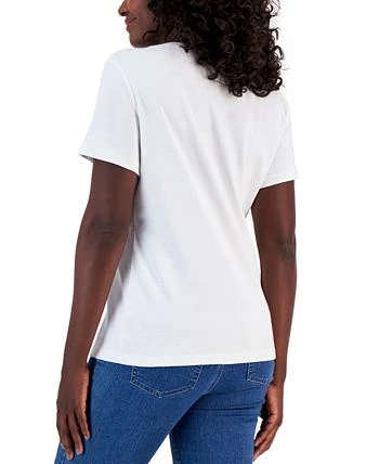 Karen Scott Hort Sleeve Henley Top, Created For Macy's 2 Karen Scott Hort Sleeve Henley Top, Created For Macy's - Image 2