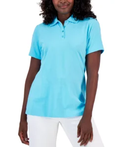 Karen Scott Cotton Short Sleeve Polo Shirt, Created For Macy's -CeCe cloth-shop 23186957 fpx