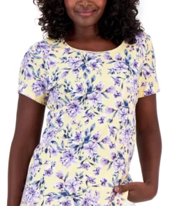 Karen Scott Women's Tulerie Toss Printed Knit Top, Created For Macy's -CeCe cloth-shop 23187993 fpx