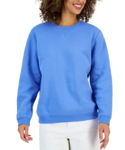 Karen Scott Crew Neck Fleece Sweatshirt, Created For Macy's