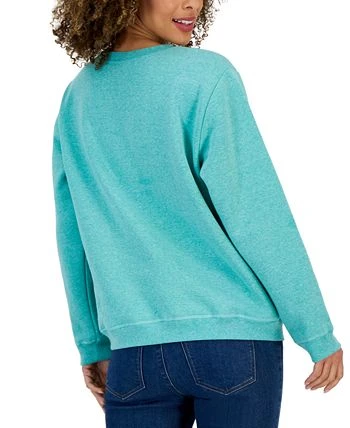 Karen Scott Women's Floral-Print Fleece Sweatshirt, Created For Macy's 2 Karen Scott Women's Floral-Print Fleece Sweatshirt, Created For Macy's - Image 2