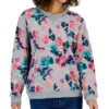 Karen Scott Women's Floral-Print Fleece Sweatshirt, Created For Macy's