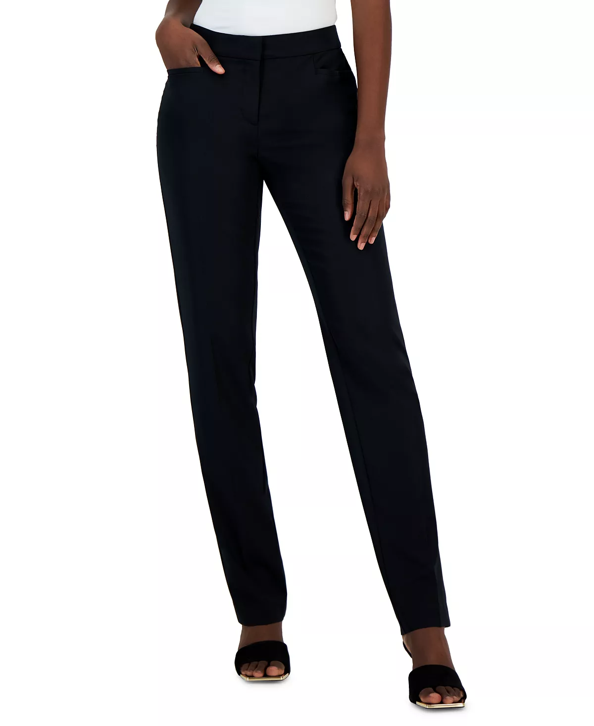 Alfani Women's Essential Mid-Rise Straight-Leg Pants, Created For Macy's 4 Alfani Women's Essential Mid-Rise Straight-Leg Pants, Created For Macy's - Image 4