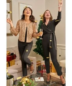 Adrianna Papell Women's Sequined Collarless Jacket 12 Adrianna Papell Women's Sequined Collarless Jacket -CeCe cloth-shop 23220266 fpx