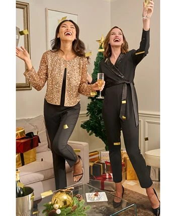 Adrianna Papell Women's Sequined Collarless Jacket 5 Adrianna Papell Women's Sequined Collarless Jacket - Image 5