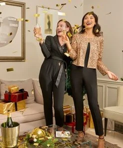 Adrianna Papell Women's Sequined Collarless Jacket 13 Adrianna Papell Women's Sequined Collarless Jacket -CeCe cloth-shop 23220268 fpx