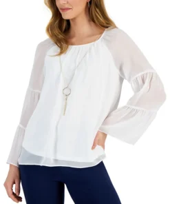 JM Collection Women's Solid Tiered Necklace Top, Created For Macy's