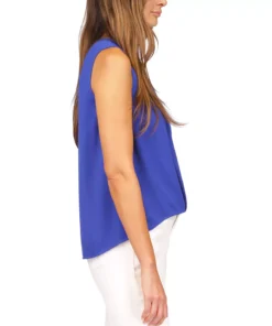 Michael Kors Women's Crepe Chain Faux-Wrap Top -CeCe cloth-shop 23261796 fpx