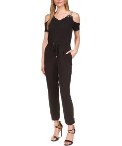 Michael Kors Women's Chain Cold-Shoulder Jumpsuit