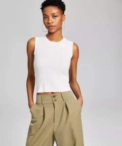 And Now This Women's Ribbed Sleeveless Sweater Tank -CeCe cloth-shop 23272219 fpx