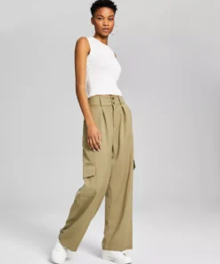 And Now This Women's High-Rise Wide-Leg Cargo Pants -CeCe cloth-shop 23304471 fpx
