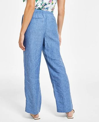 Charter Club Women's Linen Drawstring-Waist Pants, Created For Macy's 5 Charter Club Women's Linen Drawstring-Waist Pants, Created For Macy's - Image 5