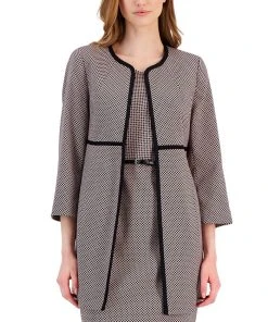 Kasper Women's Link-Print Jacquard Topper Jacket