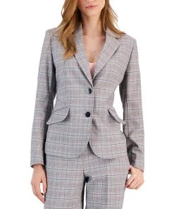 Kasper Women's Plaid Two-Button Notch-Collar Jacket