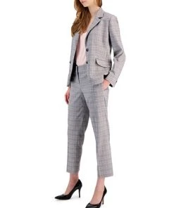 Kasper Women's Plaid Two-Button Notch-Collar Jacket -CeCe cloth-shop 23314627 fpx
