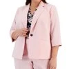 Kasper Plus Size 3/4-Sleeve Single-Button Blazer