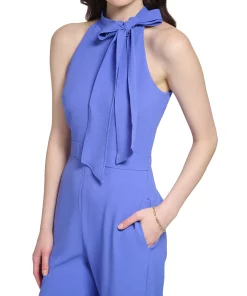 Vince Camuto Women's Signature Stretch Crepe Bow-Neck Halter Jumpsuit -CeCe cloth-shop 23326967 fpx